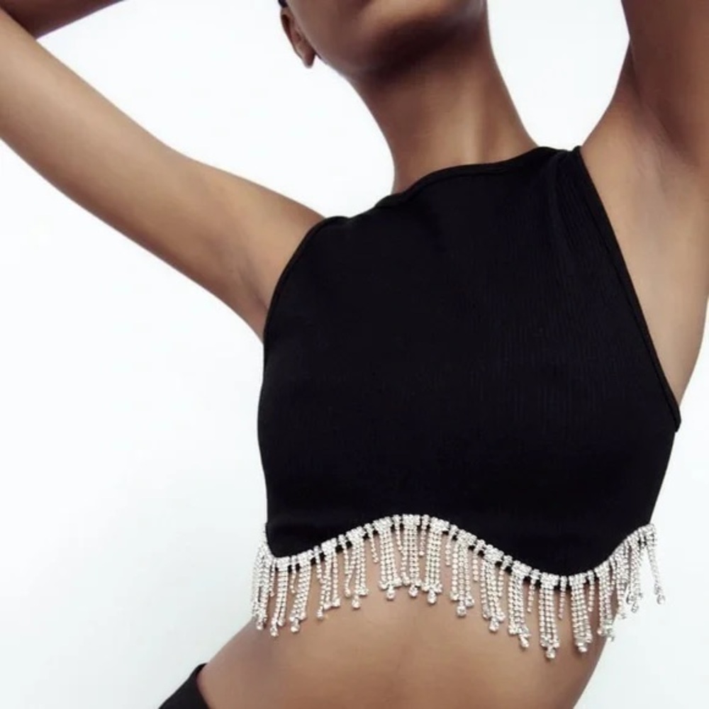 Zara Seamless Rhinestone Top - Picture 5 of 13